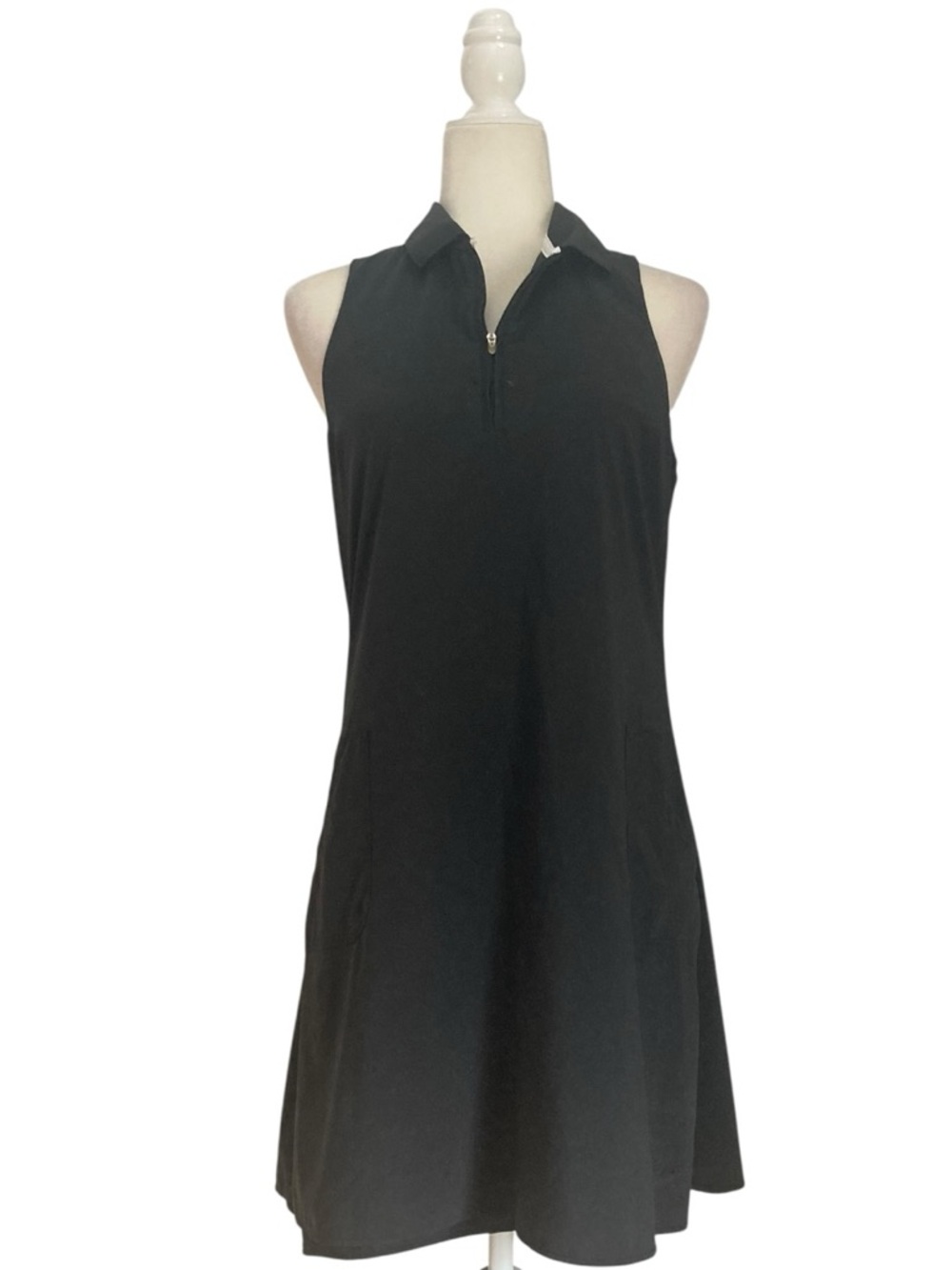 Peter Millar Performance Athletic Dress Black UPF 50+ Zip Neck Golf Tennis Sz M - Picture 3 of 6
